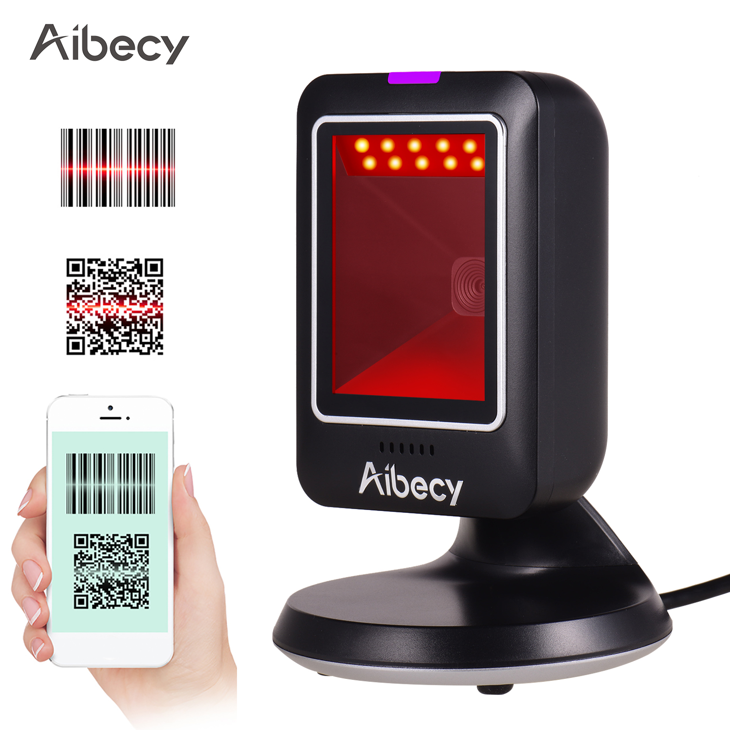 Aibecy-1D/2D/QR MP6300Y   ڵ ĳ, USB ..